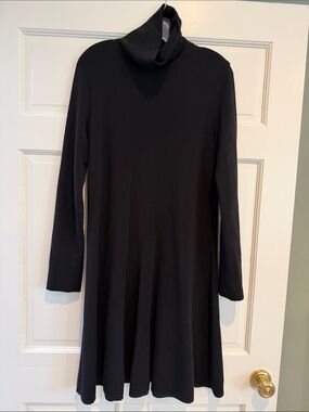 Marc Cain Black Long-Sleeve Turtleneck Swing Dress